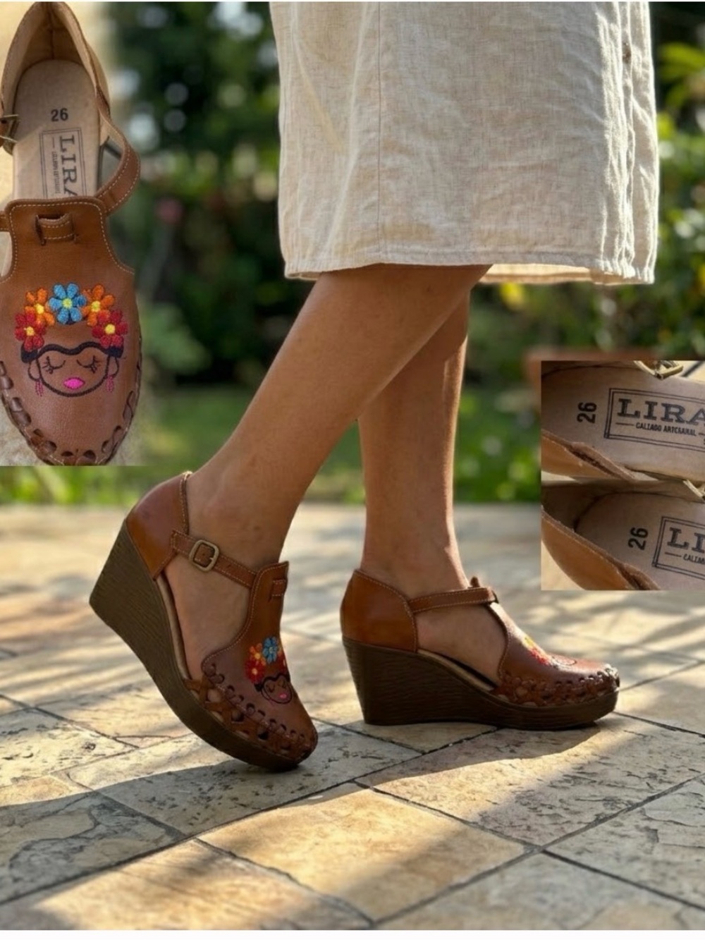 💥 𝓕𝓻𝓲𝓭𝓪 𝓚𝓪𝓱𝓵𝓸 ✨ 𝖨𝖼𝗈𝗇𝗂𝖼 𝖠𝗉𝗉𝖾𝖺𝗅 🌺 Handcrafted Woven Leather Wedges • 𝟏𝟎𝟎%